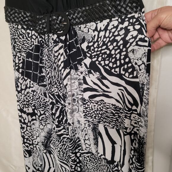 Star Vixen Black & White Animal Print One-Shoulder Maxi Dress - Women's 2XL - Picture 5 of 10